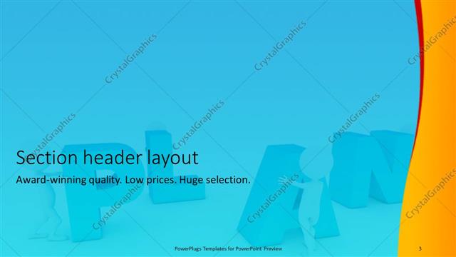 Section Header presentation slide layout