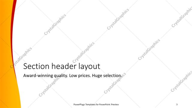 Section Header presentation slide layout