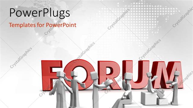  Presentation with forum - Various figures talking to each other with the map in the background