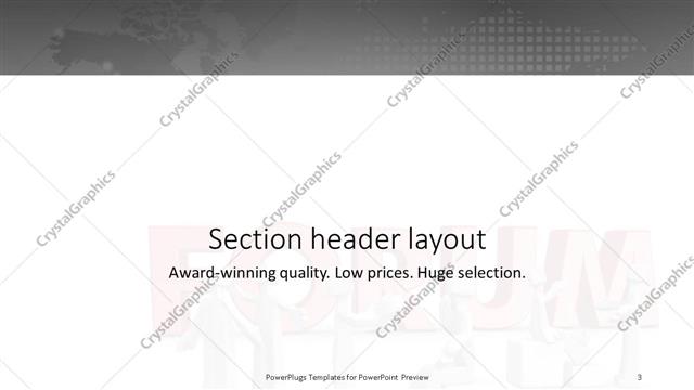 Section Header presentation slide layout