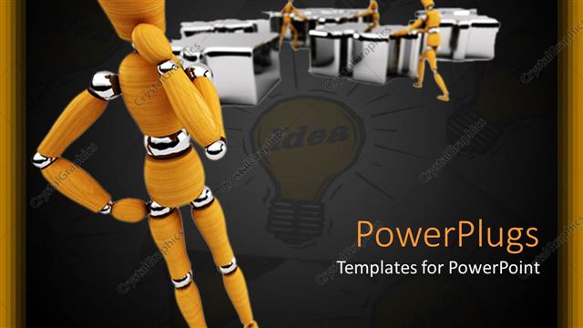  Presentation with contemplating - Various figures trying top organise an office