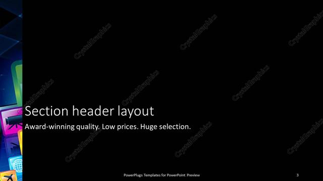 Section Header presentation slide layout