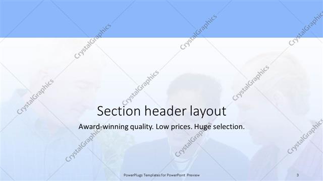 Section Header presentation slide layout