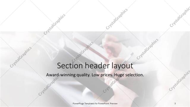 Section Header presentation slide layout