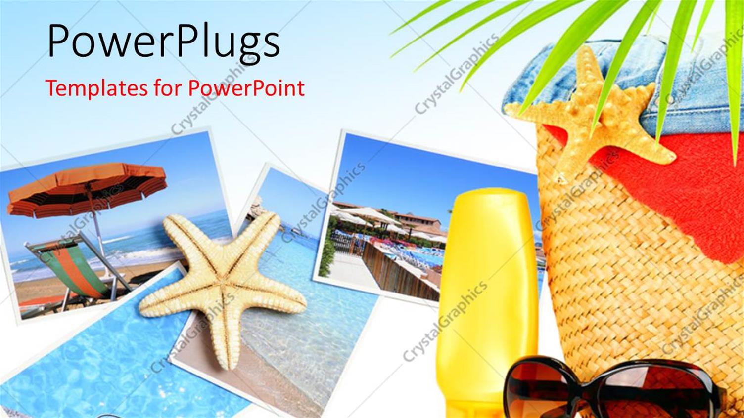 Featuring Various Pictures of the Beaches with Bluish Background