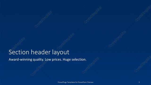 Section Header presentation slide layout