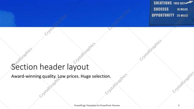 Section Header presentation slide layout