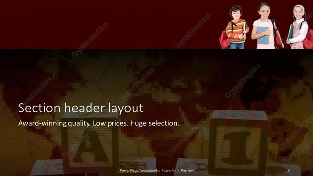 Section Header presentation slide layout
