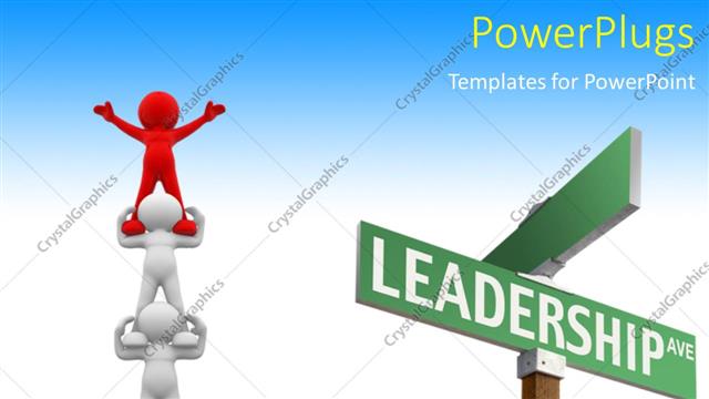  Presentation with team leadership - Various signs with three people doing team work