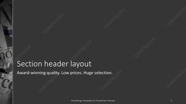 Section Header presentation slide layout