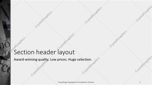 Section Header presentation slide layout