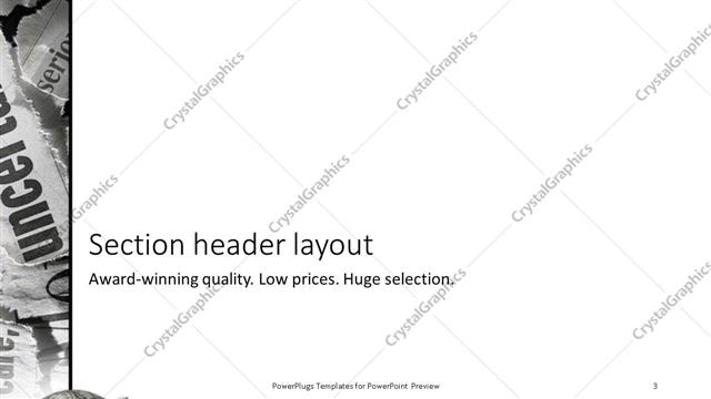 Section Header presentation slide layout