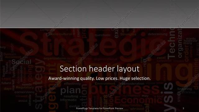Section Header presentation slide layout