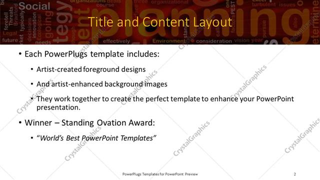Title and Content presentation slide layout