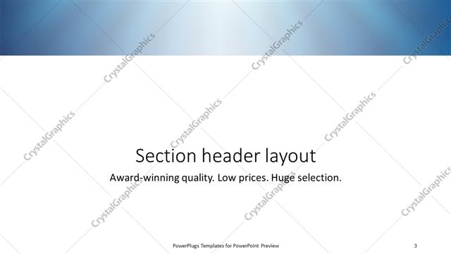 Section Header presentation slide layout