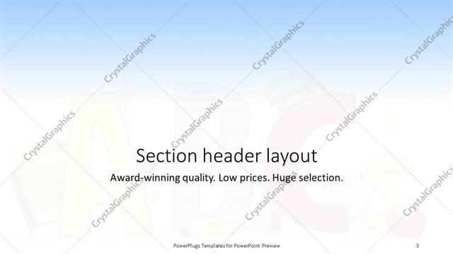 Section Header presentation slide layout