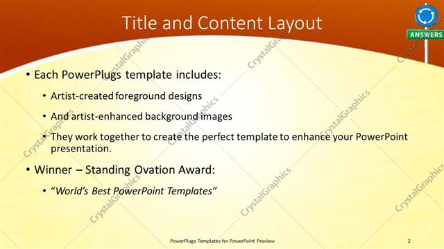 Title and Content presentation slide layout