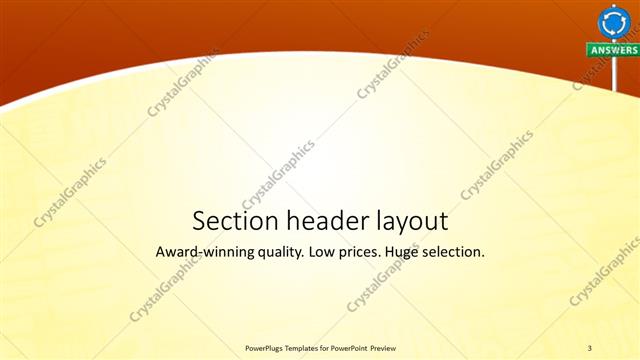 Section Header presentation slide layout