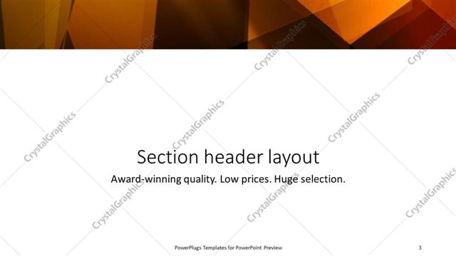 Section Header presentation slide layout