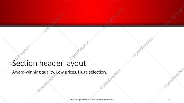 Section Header presentation slide layout