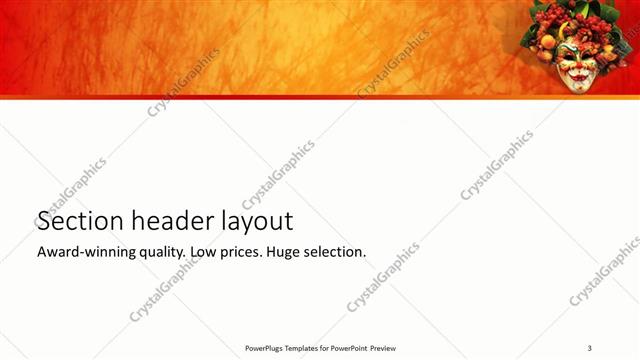 Section Header presentation slide layout