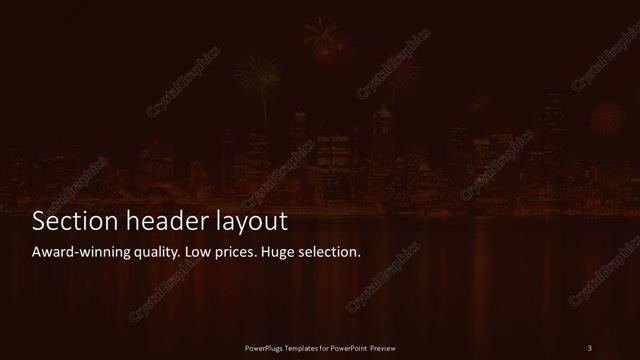 Section Header presentation slide layout