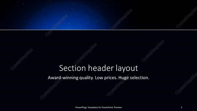 Section Header presentation slide layout