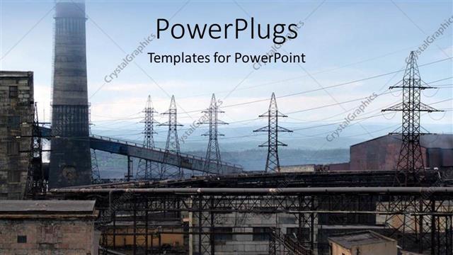  Presentation with electrical - View of an industrial area with electrical power plants