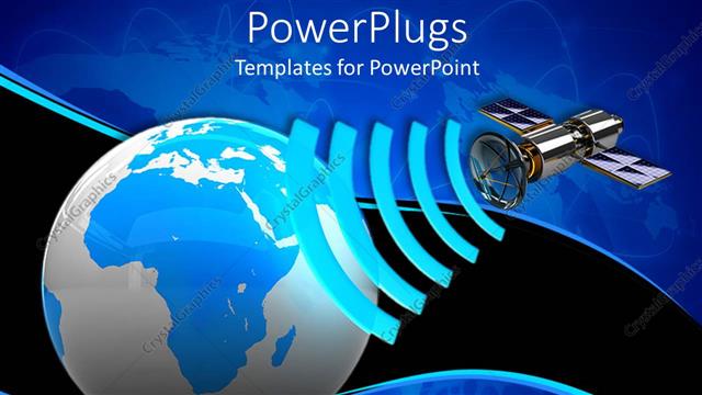  Presentation with satellite - A view of a large globe with a satellite?
