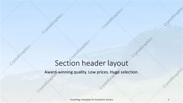 Section Header presentation slide layout