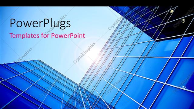  Presentation with skyscraper - A view of the skyscraper with sun in the background