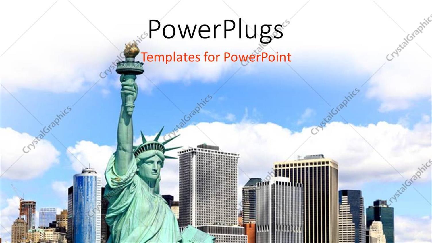 Featuring View of Statue of Liberty with lower Skyline of Manhattan 