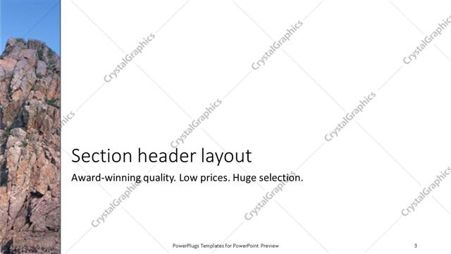 Section Header presentation slide layout
