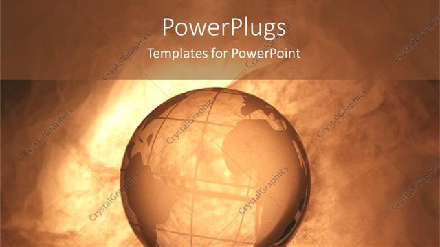  Presentation with pipe - Vintage background with earth globe sitting on concrete pipe