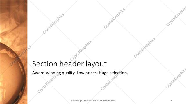 Section Header presentation slide layout