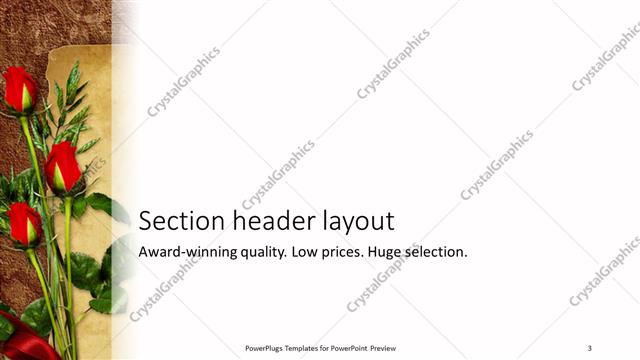 Section Header presentation slide layout