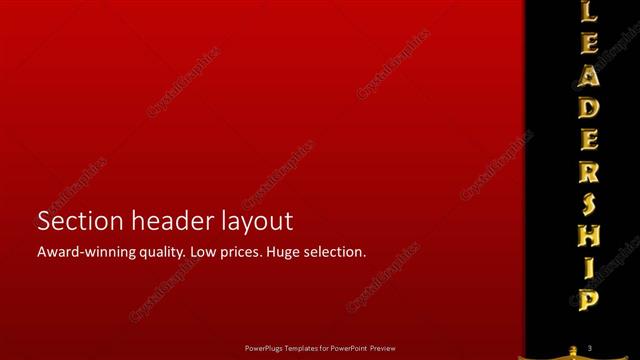 Section Header presentation slide layout