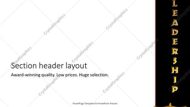 Section Header presentation slide layout