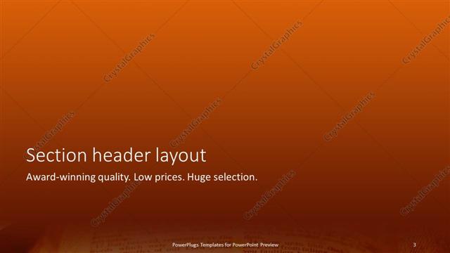 Section Header presentation slide layout