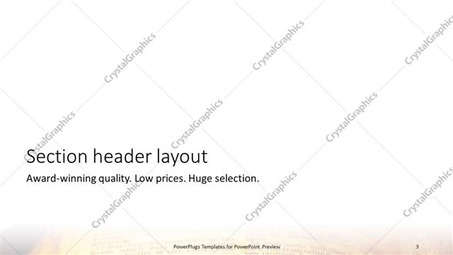 Section Header presentation slide layout