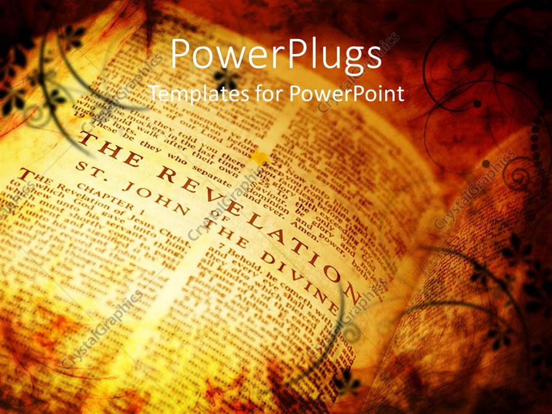 PowerPoint Template Vintage Style Bible Showing The Book Of 