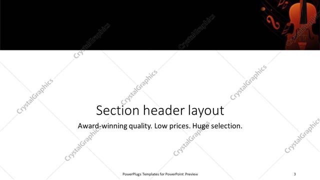 Section Header presentation slide layout