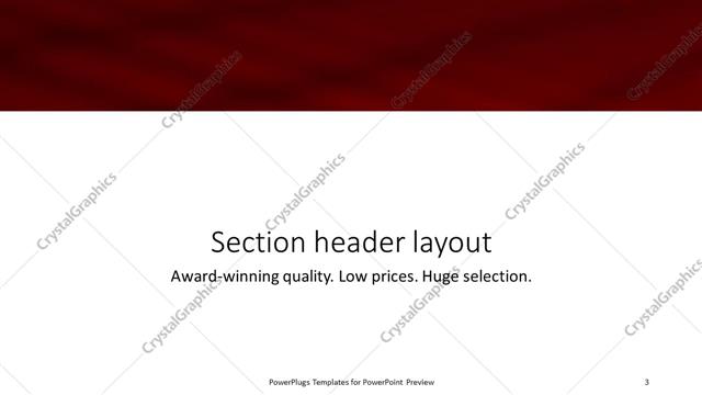 Section Header presentation slide layout
