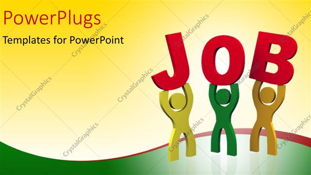  Presentation with job - Text which spell out the word 