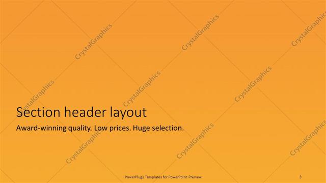 Section Header presentation slide layout