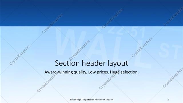 Section Header presentation slide layout