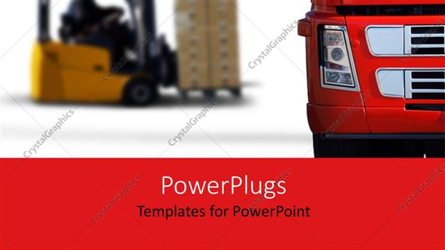  Presentation with truck - Warehouse with heavy red truck loaded by small?