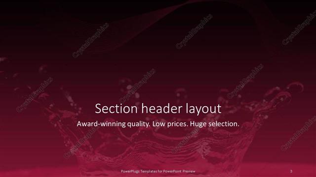 Section Header presentation slide layout