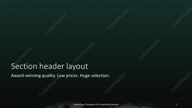 Section Header presentation slide layout