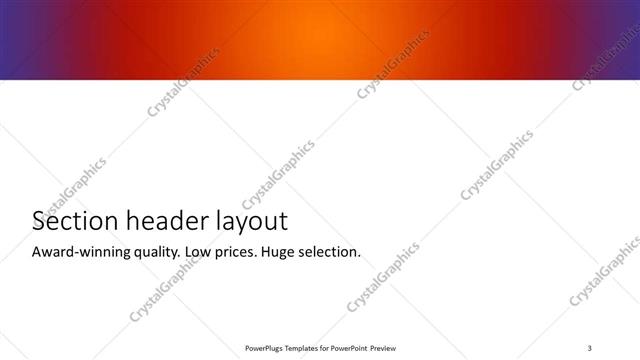 Section Header presentation slide layout